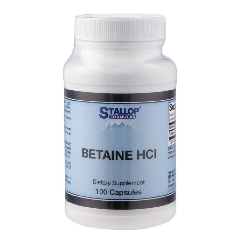 Stallop Formulas BETAINE HCI - 100 CAPSULES