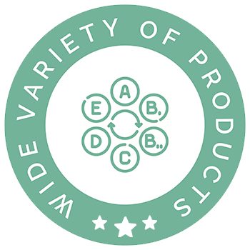 Wide Variety of Products badge