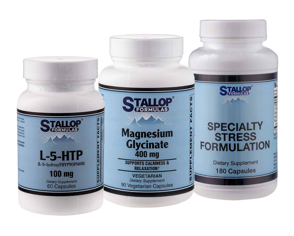 Stallop Formulas STRESS & MOOD SUPPORT BUNDLE "A" with L-5-HTP, Magnesium Glycinate, and Specialty Stress Formula