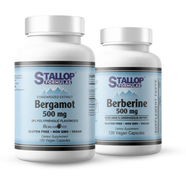 Citrus Bergamot and Berberine 120 count Healthy Cardio and Glucose Support Combo from Stallop Formulas®