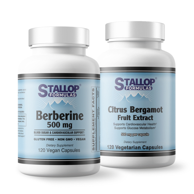 Citrus Bergamot and Berberine 120 count Healthy Cardio and Glucose Support Combo from Stallop Formulas®