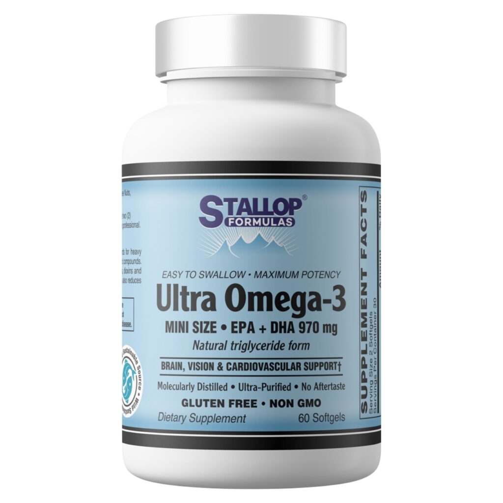 Ultra Omega 3 Fish Oil Mini Size Softgels 60 count Stallop Formulas
