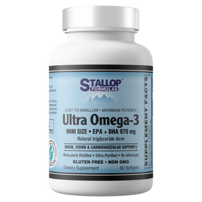 Ultra Omega 3 Fish Oil Mini Size Softgels 60 count Stallop Formulas