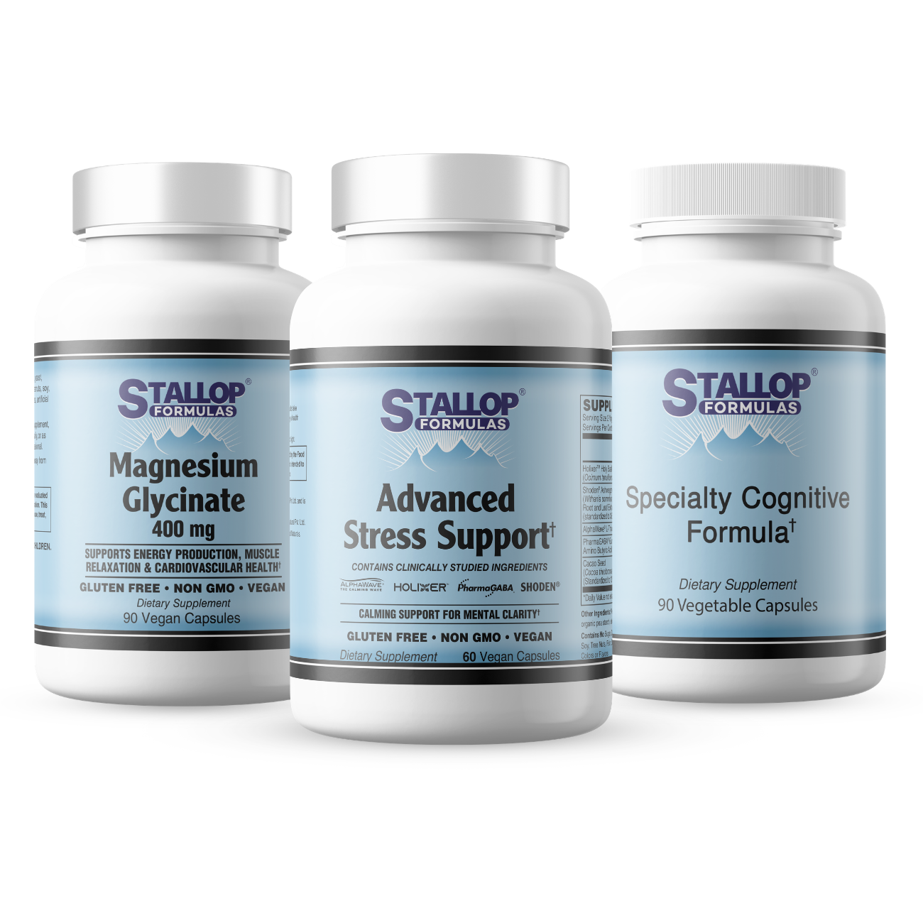 stress-mood-focus-bundle Stress, Mood, and Focus Support Bundle including Advanced Stress Support, Specialty Cognitive Formula, and Magnesium Glycinate Stallop Formulas